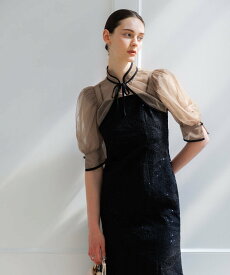 【SALE／10%OFF】Leja LEJA/スパンコール刺繍マーメイドボレロ付きワンピースドレス結婚式オケージョン レジャ ワンピース・ドレス ワンピース ブラック グレー【送料無料】