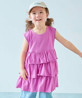【SALE／35%OFF】devirock ふんわりティアード チュニックワンピース 子供服 キッズ 女の子 ノースリーブ…