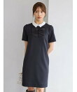 【洗える】リボンモチーフミニワンピース