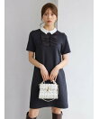 【洗える】リボンモチーフミニワンピース