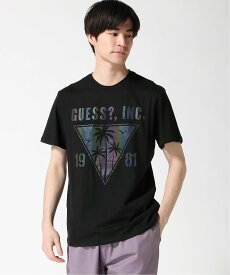 GUESS (M)SS Bsc Iridescent Palms Tee ゲス トップス カットソー・Tシャツ ブラック ホワイト【送料無料】