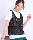 【SALE／25%OFF】SHOO・LA・RUE 【S-LL/2点セット】大人カジュアルに レースビスチェ+プリントTシャツ シューラルー …