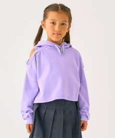 【SALE／50%OFF】MINIMAL 短丈肩だしミニ裏毛トレーナー ナルミヤオンライン トップス スウェット・トレーナー ホワイト パープル グレー