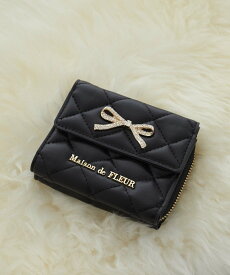 Maison de FLEUR リボンビジューウォレット メゾン ド フルール 財布・ポーチ・ケース 財布 ピンク ブラック【送料無料】