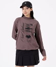 ロゴ×フラワー UV 長袖 モックネック プルオーバー (WOMENS)