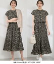 【SALE／18%OFF】ROPE' PICNIC 【WEB限定サイズ】着丈が選べるアソート総柄ワンピース ロペピクニック ワンピース・ドレス ワンピース ブラック ブルー ベージュ【送料無料】