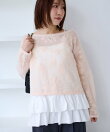 フラワーモチーフフェザーシアーニット