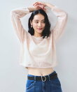 フラワーモチーフフェザーシアーニット