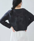 フラワーモチーフフェザーシアーニット