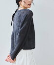 フラワーモチーフフェザーシアーニット