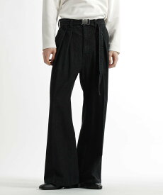 【SALE／58%OFF】HARE ベルテッド2タックデニムパンツ ハレ トップス その他のトップス ホワイト ネイビー ブラック【送料無料】