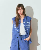 GRACE CONTINENTAL ヘリンボーンツイルジレ グレースコンチネンタル トップス ベスト・ジレ ネイビー カ…