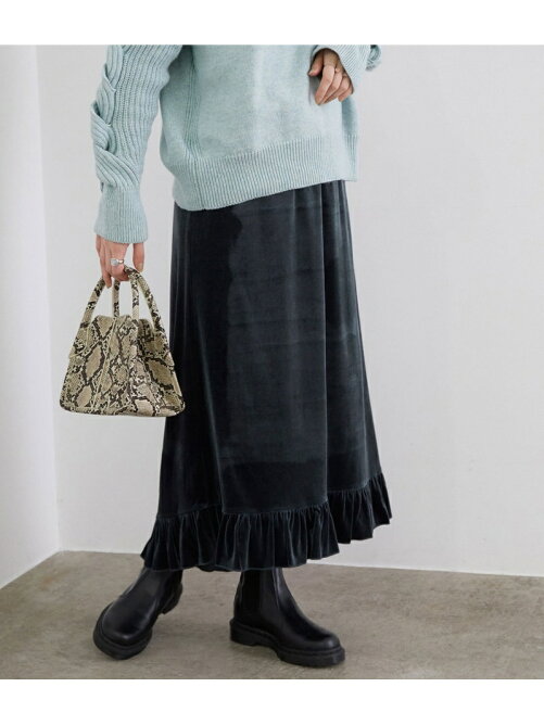 Rope フリルヘムベロアロングスカート Rakuten Fashion 楽天ファッション 旧楽天ブランドアベニュー Bu5419