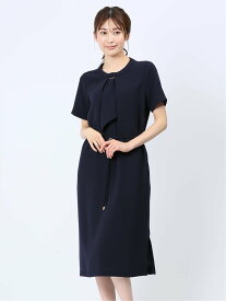 m.f.editorial ストレッチウォッシャブル 半袖サックワンピース 紺(セットアップ可能) タカキュー スーツ・フォーマル スーツワンピース ネイビー【送料無料】