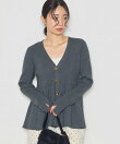【予約で10%OFF】グレディブリリアン/Gready Brilliant/リブペプラムフレアVネックカーディガン