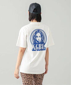 X-girl CIRCLE BACKGROUND FACE LOGO S/S TEE Tシャツ X-girl エックスガール トップス カットソー・Tシャツ ベージュ ブラック ホワイト【送料無料】