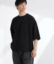 【SALE／5%OFF】NANO universe ルーズフィットワイドスリーブTシャツ 7分袖 ナノユニバース トップス カットソー・Tシャツ ブラック ホワイト ネイビー【送料無料】