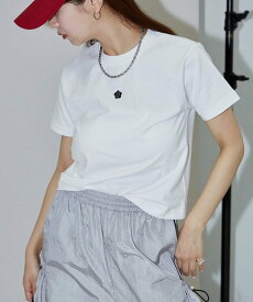 【SALE／15%OFF】MARY QUANT ワンポイント 刺繍 ロゴTシャツ 限定展開 25SS フリークスストア トップス カットソー・Tシャツ ホワイト グレー ブラック レッド【送料無料】