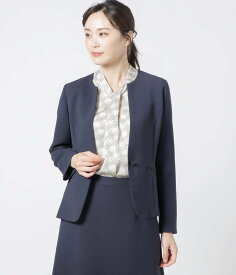 【SALE／20%OFF】NEWYORKER WOMEN 【ウォッシャブル】ポリエステルマットクロス ノーカラージャケット ニューヨーカー ジャケット・アウター テーラードジャケット・ブレザー グレー ネイビー【送料無料】