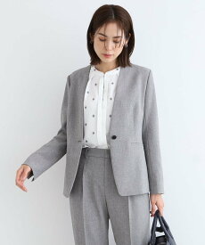 【SALE／40%OFF】INDIVI 【定番スーツ/洗える/メランジ】ウールライクノーカラージャケット インディヴィ スーツ・フォーマル セットアップスーツ グレー ベージュ【送料無料】