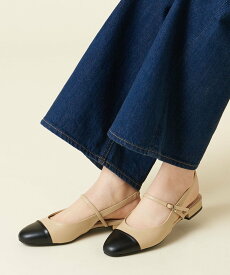 【SALE／40%OFF】Odette e Odile ラウンドコンビストラップバックベルト フラット15● ユナイテッドアローズ アウトレット シューズ・靴 パンプス ベージュ ブラック グレー【送料無料】