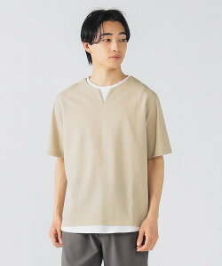 �ySALE�^40%OFF�zBEAMS HEART MEN �X���b�g�l�b�N �t�F�C�N���C���[ T�V���c(�ڐG�⊴) �r�[���X �A�E�g���b�g �g�b�v�X �J�b�g�\�[�ET�V���c �x�[�W�� �u���[ �O���[��