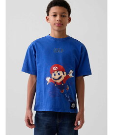 【SALE／67%OFF】GAP (K)スーパーマリオブラザーズ リラックスフィット グラフィックTシャツ (キッズ) ギャップ トップス カットソー・Tシャツ グレー ネイビー ピンク ホワイト ブルー