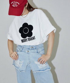 【SALE／15%OFF】MARY QUANT 相良刺繍 Tシャツ 限定展開 25SS フリークスストア トップス カットソー・Tシャツ ブラック ベージュ ブルー ホワイト ピンク【送料無料】