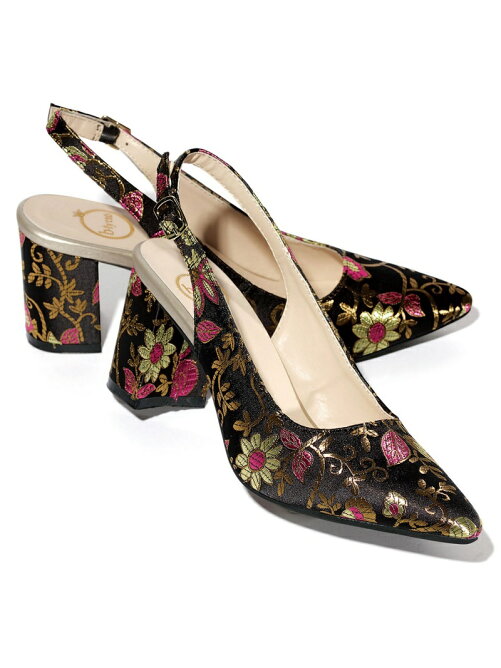 Ranan ジャカードバックストラップパンプス Rakuten Fashion 楽天