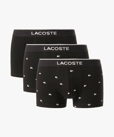 【SALE／20%OFF】LACOSTE 3パックプリントストレッチコットントランクボクサーショーツ / ボクサーパンツ ラコステ インナー・ルームウェア ボクサーパンツ・トランクス ネイビー ピンク ブラック【送料無料】
