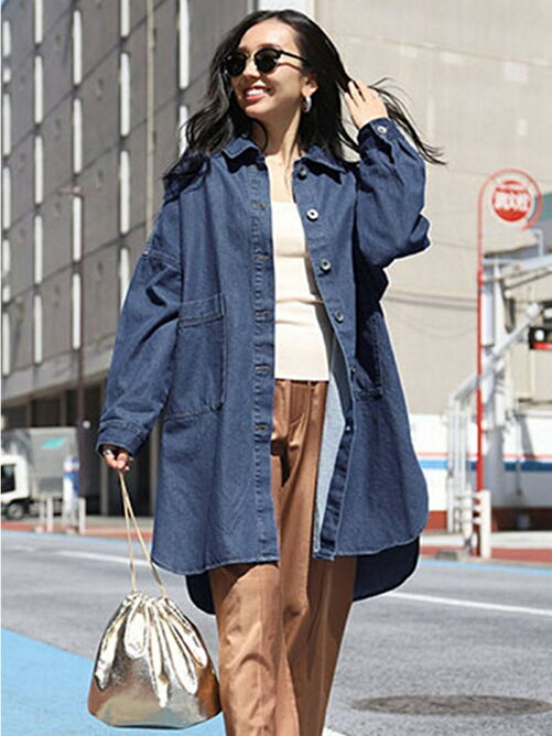 Coca ロング丈オーバーサイズライトデニムジャケット Rakuten Fashion 楽天ファッション 旧楽天ブランドアベニュー R
