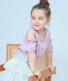 devirock えらべる フリルデザイン 半袖Tシャツ 子供服 キッズ 女の子 フリル Tシャツ 26SS デビロック トップス カットソー・Tシャツ ブルー グレー ブラック
