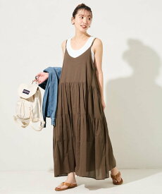 FREAK'S STORE インドティアード切り替えキャミワンピース【限定展開】 フリークスストア ワンピース・ドレス ワンピース ブラック ホワイト ブルー イエロー ピンク ブラウン【送料無料】