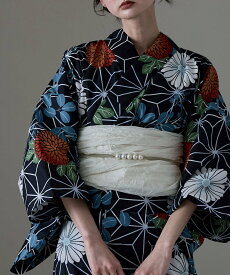 asaka 大人浴衣ブランドasaka 着付けのいらない簡単二部式浴衣 セパレート式綿浴衣 ビーフラット 着物・浴衣・和装小物 浴衣 ベージュ ブルー【送料無料】