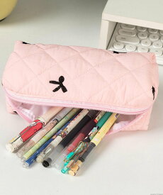 【SALE／40%OFF】Liaa Liaa/(W)リボン柄 ペンケース ポーチ ミニョントレフル ルームヨンマルサンセレクティッド 財布・ポーチ・ケース ポーチ ブルー ブラック ホワイト ピンク