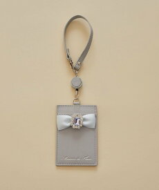 Maison de FLEUR リール付きビジューリボンパスケース メゾン ド フルール 財布・ポーチ・ケース 財布 ブラック ピンク【送料無料】