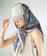 SHIPS WOMEN BINDU: スカーフ 100*100 シップス ファッション雑貨 スカーフ・バンダナ ブルー ネイビー …