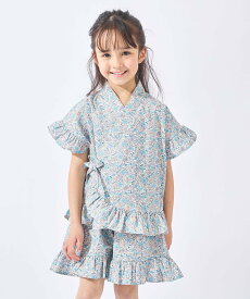 【SALE／20%OFF】ever closet 甚平 キッズ 女の子 夏 半袖 半ズボン ハーフパンツ セット 子供 子供服 エバークローゼット 着物・浴衣・和装小物 浴衣 パープル グリーン イエロー