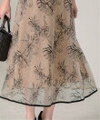 LEJA-配色パイピング花柄ラメレースワンピースドレス 結婚式 レディース