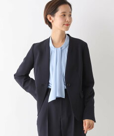 【SALE／35%OFF】LEPSIM 【入卒式/セレモニー】Wクロスストレッチノーカラージャケット レプシィム ジャケット・アウター ノーカラージャケット ネイビー ベージュ ブラック【送料無料】