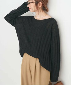 【SALE／30%OFF】Spick & Span ワイドリブボードネックプルオーバー スピックアンドスパン トップス ニット カーキグリーン ブラック【送料無料】