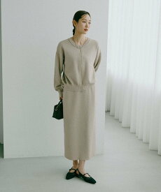 GLOBAL WORK クルーZIPカーディガン*スカートセット/601262 グローバルワーク スカート ロング・マキシスカート グレー ブラウン【送料無料】