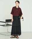 ワイドシルエットニットポロシャツ