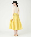 【LOULOU WILLOUGHBY】タフタティアードニットワンピース