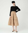 【LOULOU WILLOUGHBY】タフタティアードニットワンピース