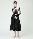 【LOULOU WILLOUGHBY】タフタティアードニットワンピース