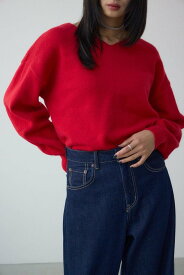 【SALE／50%OFF】AZUL BY MOUSSY Vネックアソートカラーニットプルオーバー アズールバイマウジー トップス ニット レッド ブラック グレー