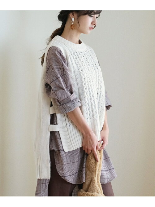 Andj サイドベルトケーブルニットベスト Rakuten Fashion 楽天ファッション 旧楽天ブランドアベニュー Br4429