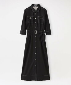 【SALE／20%OFF】LOVELESS ブラックブロッキングシャツドレス ラブレス ワンピース・ドレス ワンピース ブラック【送料無料】