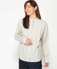 【SALE／30%OFF】cloudnine RELIEF cloudnine RELIEF/ポケット付スタンドカラーブラウス クラウドナイン　リリーフ トップス シャツ・ブラウス グレー ネイビー【送料無料】